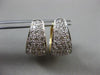 ESTATE .54CT DIAMOND 14K TWO TONE GOLD 3D ELONGATED DOUBLE SIDED HUGGIE EARRINGS