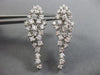 ESTATE LARGE 2.35CT DIAMOND 14KT WHITE GOLD 3D CLUSTER LEAF HANGING EARRINGS