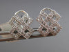 ESTATE .37CT DIAMOND 18KT WHITE GOLD 3D CLASSIC OPEN X LOVE CLIP EARRINGS #17527