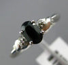 ESTATE 1.02CT WHITE & BLACK DIAMOND 14KT WHITE GOLD 3D HEART LOVE PROMISE RING