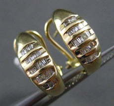 ESTATE .50CT DIAMOND BAGUETTE 14KT YELLOW GOLD MULTI ROW CLIP ON HUGGIE EARRINGS