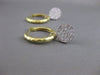 ESTATE PAVE DIAMOND 14K WHITE YELLOW 2 TONE GOLD REMOVABLE HOOP EARRINGS #20819