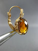 ANTIQUE LARGE 15.15CT DIAMOND & AAA CITRINE 14KT YELLOW GOLD 3D HANGING EARRINGS