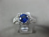 ESTATE 1.56CT DIAMOND & AAA SAPPHIRE 14K WHITE GOLD SQUARE HALO ENGAGEMENT RING