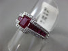 ESTATE WIDE 2.14CT DIAMOND & AAA RUBY 18K WHITE GOLD 3D SQUARE LOVE PROMISE RING