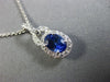 ESTATE 1.47CT DIAMOND & AAA SAPPHIRE 14KT WHITE GOLD 3D OVAL FILIGREE PENDANT