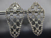 EXTRA LARGE 3.56CT DIAMOND 18K WHITE GOLD TEAR DROP WEB CLIP ON HANGING EARRINGS