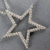 ESTATE .52CT DIAMOND 14KT WHITE GOLD 3D CLASSIC OPEN STAR LOVE FLOATING PENDANT