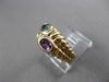 ESTATE 1.0CT AMETHYST & BLUE TOPAZ 14KT YELLOW GOLD 3D MOTHERS RING #23927