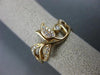 ESTATE WIDE .21CT DIAMOND 18K ROSE GOLD 3D FILIGREE LEAF ROSE FLOWER ETOILE RING