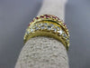 ESTATE LARGE 2.05CT DIAMOND & AAA RUBY 14KT YELLOW GOLD 3D MULTI ROW PAVE RING