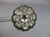 ANTIQUE LARGE 12.9 DIAMOND & AAA AQUAMARINE 14K YELLOW GOLD SILVER STUD EARRINGS