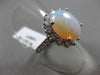 ANTIQUE LARGE 4.23CT DIAMOND & AAA OPAL 14KT WHITE GOLD OVAL CLUSTER RING #16119