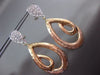 ESTATE LARGE 1.0CT DIAMOND 18KT WHITE & ROSE GOLD LOVE KNOT PEAR SHAPE EARRING