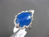 ANTIQUE .13CT DIAMOND & BOTSWANA BLUE AGATE 14KT WHITE GOLD 3D FILIGREE RING