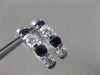 ESTATE LARGE 1.20CT CZ & SAPPHIRE 14KT WHITE GOLD 3D TENTION SET HUGGIE EARRINGS