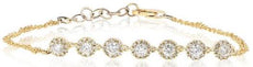 .64CT DIAMOND 14KT YELLOW GOLD FLOWER HALO BY THE YARD CLASSIC TENNIS BRACELET