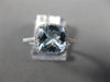 ESTATE 2.03CT DIAMOND & AAA CUSHION CUT AQUAMARINE 14KT WHITE GOLD HALO FUN RING
