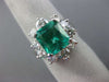 EXTRA LARGE 4.67CT DIAMOND & COLOMBIAN EMERALD 14KT WHITE GOLD ENGAGEMENT RING