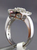 ESTATE LARGE 2.18CT ROUND & BAGUETTE DIAMOND 18KT WHITE GOLD 3D CLUSTER FUN RING