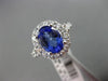 LARGE 1.70CT DIAMOND & TANZANITE 18K WHITE GOLD 3D HALO FILIGREE ENGAGEMENT RING