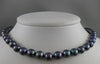 ESTATE 8.5MM BLACK TAHITIAN PEARL 18KT WHITE GOLD 18" INCH SILK NECKLACE #1932