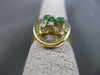 ESTATE .22CT DIAMOND & AAA EMERALD 14KT WHITE & YELLOW GOLD 3D OVAL FUN RING