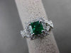 ESTATE 1.85CT DIAMOND & EMERALD 18KT WHITE GOLD 3D HALO INFINITY ENGAGEMENT RING