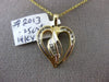 ESTATE .25CT DIAMOND 14KT YELLOW GOLD 3D OPEN HEART FLOATING LOVE PENDANT