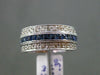 ESTATE WIDE 1.29CT DIAMOND & SAPPHIRE 14K WHITE GOLD 3D WEDDING ANNIVERSARY RING