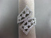 ESTATE LARGE 1.25CT DIAMOND 14KT WHITE GOLD 3D FLOWER CRISS CROSS SNAKE FUN RING