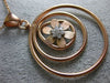 EXTRA LARGE .22CT DIAMOND 18K ROSE GOLD 3D CIRCULAR MATTE & SHINY FLOWER PENDANT