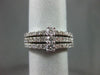 ESTATE WIDE 1.02CT DIAMOND 14KT WHITE GOLD 3 ROW PAST PRESENT FUTURE RING #18763