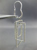 ESTATE LARGE 2.52CT DIAMOND 14KT WHITE GOLD 3D RECTANGULAR FUN HANGING EARRINGS