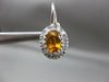 ESTATE 2.33CT DIAMOND & YELLOW SAPPHIRE 14KT WHITE GOLD OVAL LEVERBACK EARRINGS