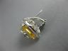 ESTATE EXTRA LARGE 15.37CT DIAMOND & AAA YELLOW TOPAZ 14K WHITE GOLD 3D EARRINGS