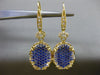 ESTATE LARGE 2.26CT DIAMOND & SAPPHIRE 18K YELLOW GOLD 3D OVAL FILIGREE EARRINGS