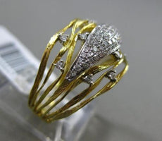 ESTATE WIDE .49CT ROUND DIAMOND 14KT WHITE & YELLOW GOLD 3D ETOILE FUN RING