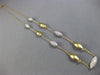 ESTATE 1.35CT DIAMOND 14K WHITE & YELLOW GOLD MATTE SHINNY BY THE YARD NECKLACE