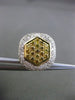 ESTATE 1.74CT DIAMOND 18KT TWO TONE GOLD SQUARE FILIGREE HEART CLIP ON EARRINGS