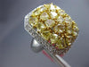 ESTATE EXTRA LARGE 5.43CT WHITE & FANCY YELLOW DIAMOND 18KT 2 TONE GOLD FUN RING