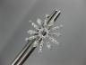 ESTATE LARGE .38CT DIAMOND 14KT WHITE GOLD 3D FLOWER SNOW FLAKE STUD EARRINGS