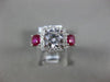 ESTATE 2.05CT DIAMOND & AAA RUBY 14KT WHITE GOLD SQUARE CLASSIC ENGAGEMENT RING
