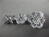 ESTATE LARGE 1.84CT ROUD & MARQUISE DIAMOND 14KT WHITE GOLD HALO FLOWER EARRINGS