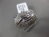 ESTATE WIDE 1.10CT ROUND DIAMOND 14KT WHITE GOLD 3D MULTI ROW INFINITY LOVE RING
