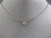ESTATE .40CT ROUND DIAMOND 14KT WHITE GOLD 3D CLASSIC 4 PRONG SOLITAIRE NECKLACE