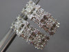 ESTATE WIDE 3.90CT MULTI SHAPE DIAMOND 18KT WHITE GOLD 3D HUGGIE EARRINGS F/G VS
