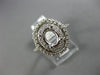ESTATE LARGE .71CT DIAMOND 14KT WHITE GOLD OVAL HALO SEMI MOUNT ENGAGEMENT RING