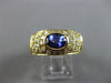 ESTATE WIDE 2.10CT DIAMOND & AAA TANZANITE 18KT YELLOW GOLD 3D ETOILE BEZEL RING