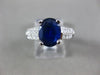 ESTATE 3.46CT DIAMOND & AAA SAPPHIRE 14KT WHITE GOLD OVAL ENGAGEMENT RING #26286